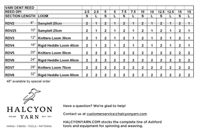 Ashford Handicrafts Limited Rigid Heddle Reeds Ashford Vari Dent Reed Kit