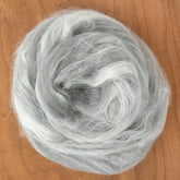 Fiber Blends Grey/White Merino Wool Tussah Silk Blend Fiber (sold by the ounce)