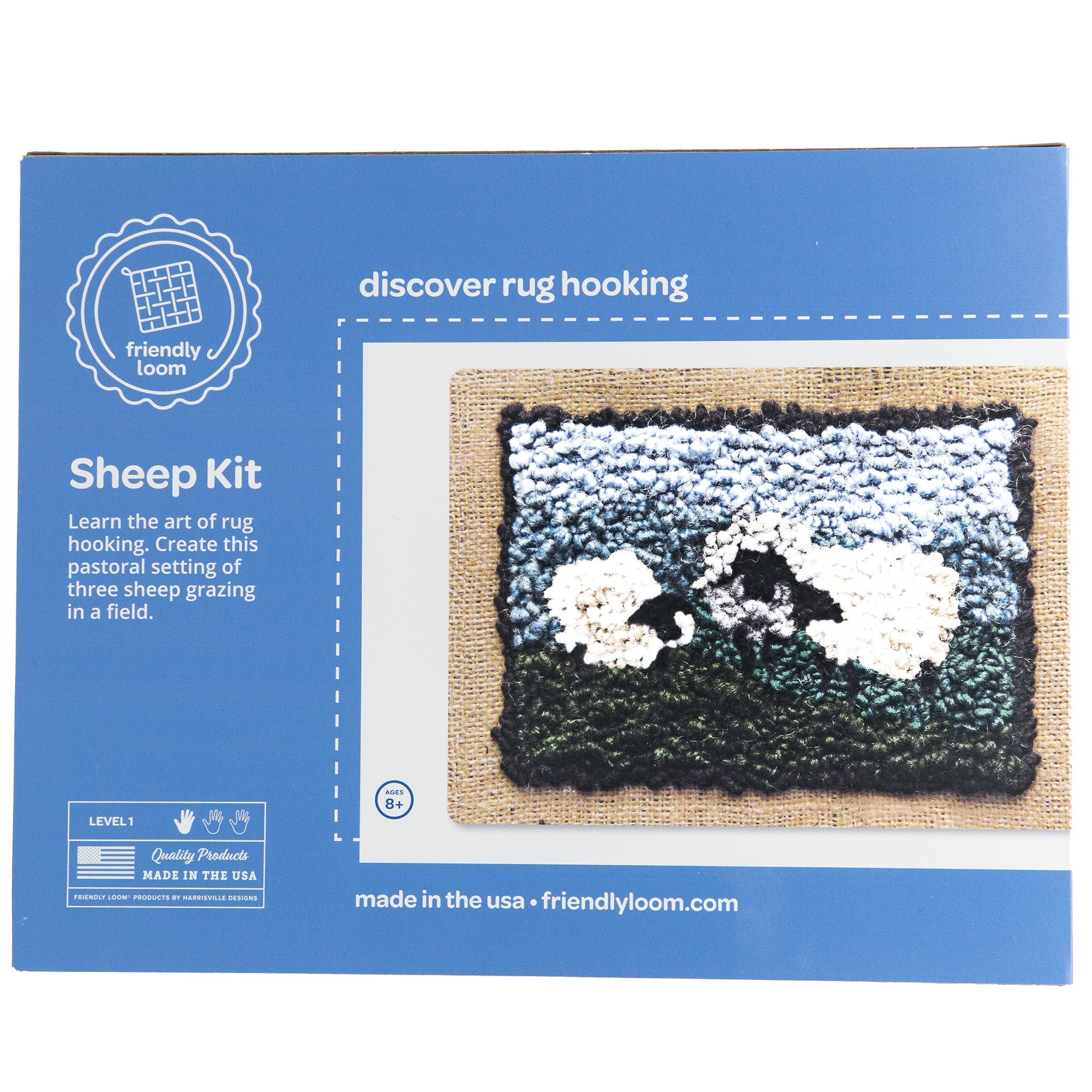 Harrisville Sheep Rug Hooking Kit by Friendly Loom: Beginner