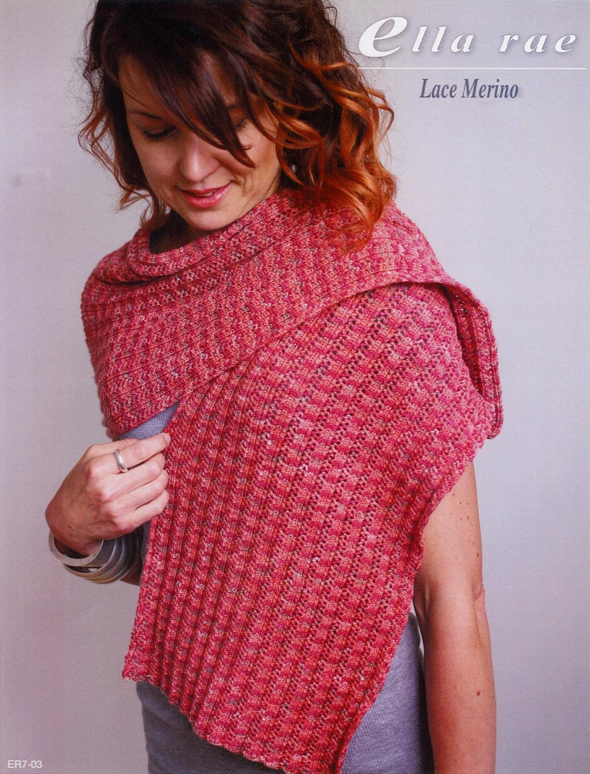 Knitting Fever / Euro Yarns Print Patterns Ribbed Wrap - Ella Rae Lace Merino Pattern