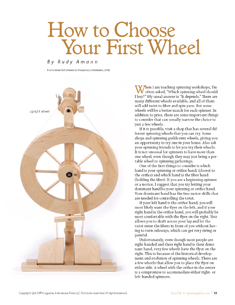 Long Thread Media Books An Introduction to Spinning Wheels, Spinning Daily eBook Printed