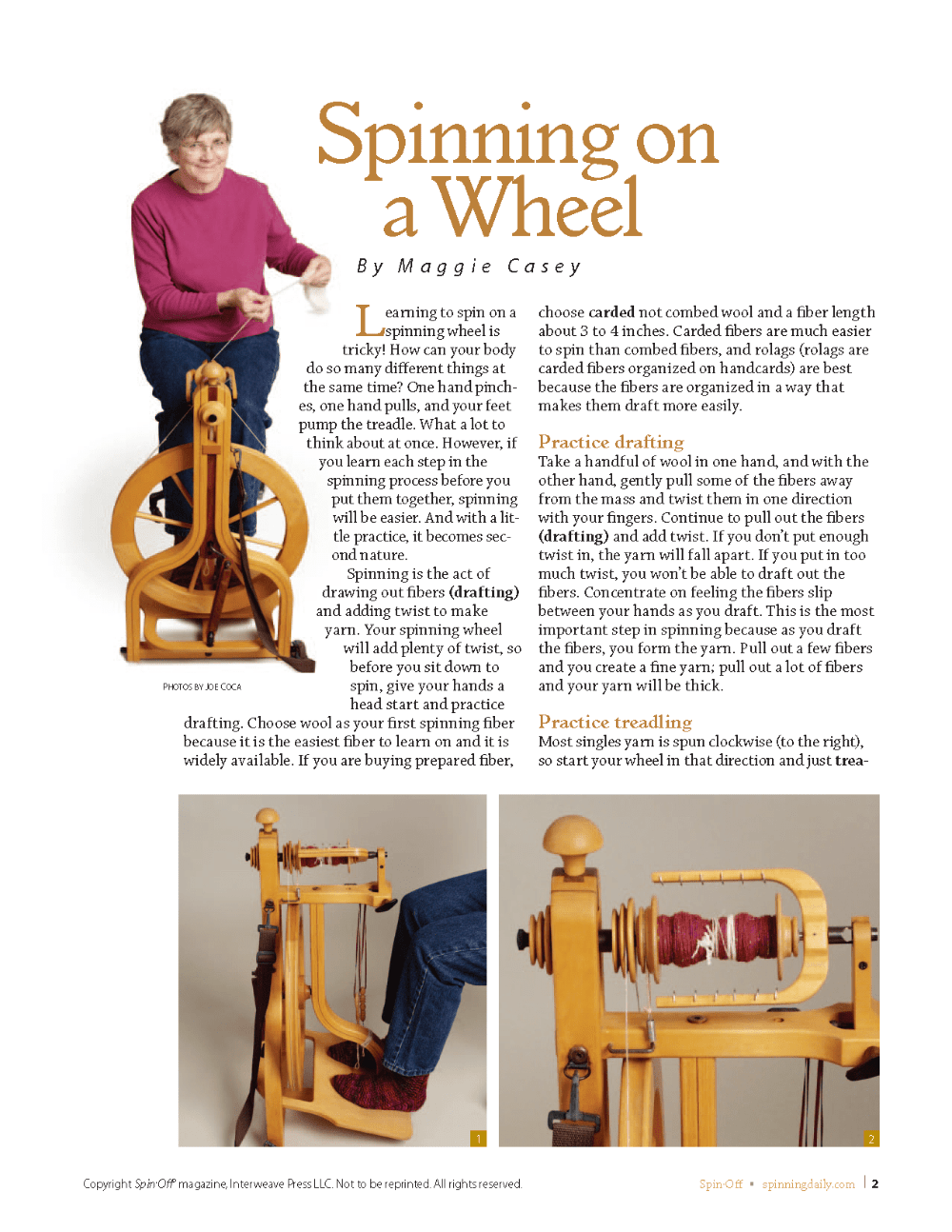 Long Thread Media Books An Introduction to Spinning Wheels, Spinning Daily eBook Printed