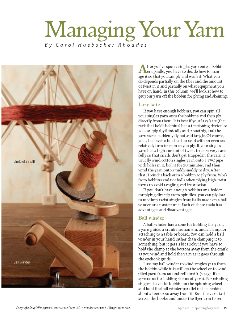 Long Thread Media Books Drop Spindle Spinning, Spinning Daily eBook (Printed version)