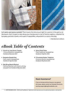 Long Thread Media Books Handwoven Presents: 5 Projects to Weave for a Perfect Picnic – eBook Printed Copy