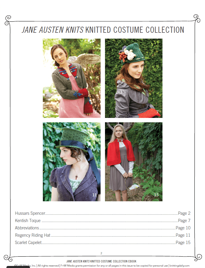 Long Thread Media Books PieceWork Presents: Jane Austen Knitted Costume Collection – eBook printed copy