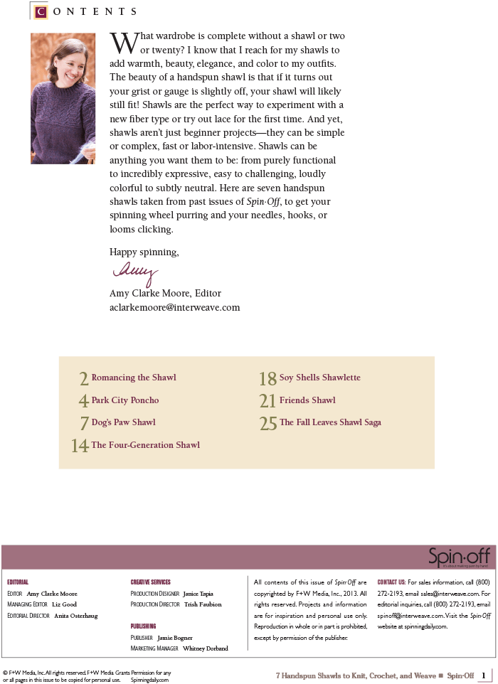 Long Thread Media Books Spin-Off Presents: 7 Handspun Shawls to Knit, Crochet, and Weave - eBook Printed Copy