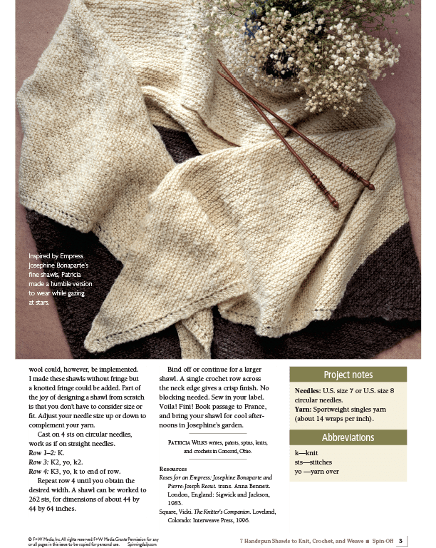 Long Thread Media Books Spin-Off Presents: 7 Handspun Shawls to Knit, Crochet, and Weave - eBook Printed Copy
