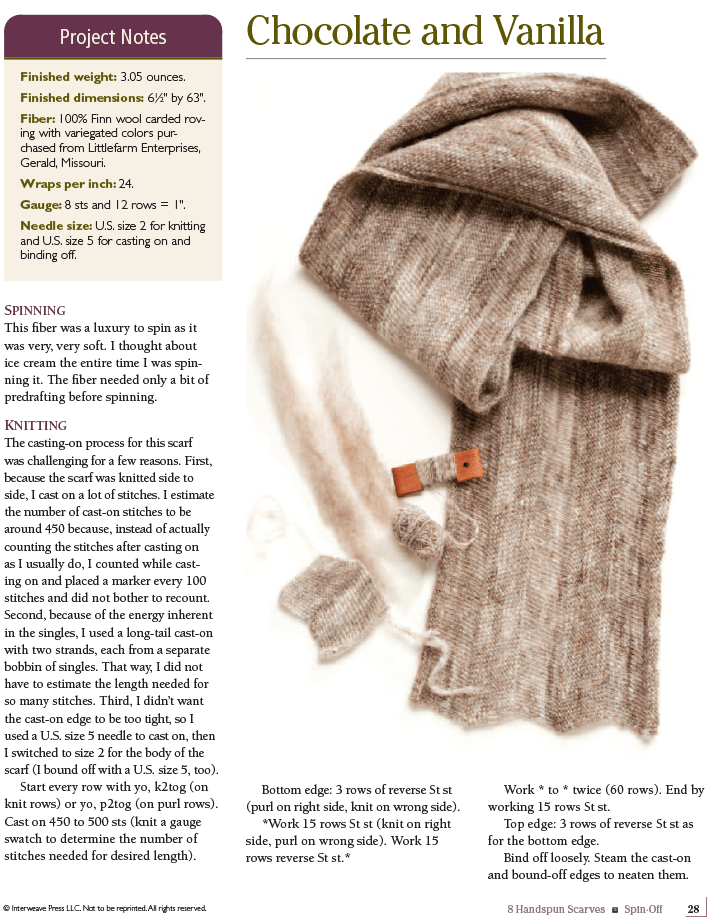 Long Thread Media Books Spin-Off Presents: 8 Handspun Scarves to Felt, Knit, and Weave: eBook Printed Copy