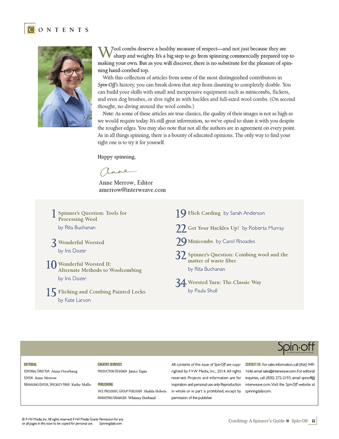 Long Thread Media Books Spin-Off Presents: Combing: a Spinner's Guide- eBook Printed Copy