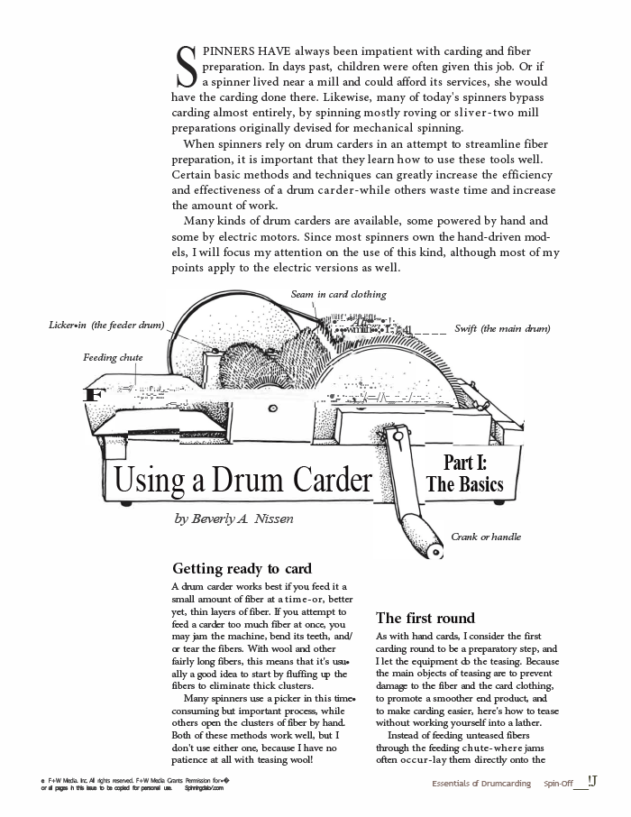 Long Thread Media Books Spin-Off Presents: Essentials of Drum carding: eBook Printed Copy