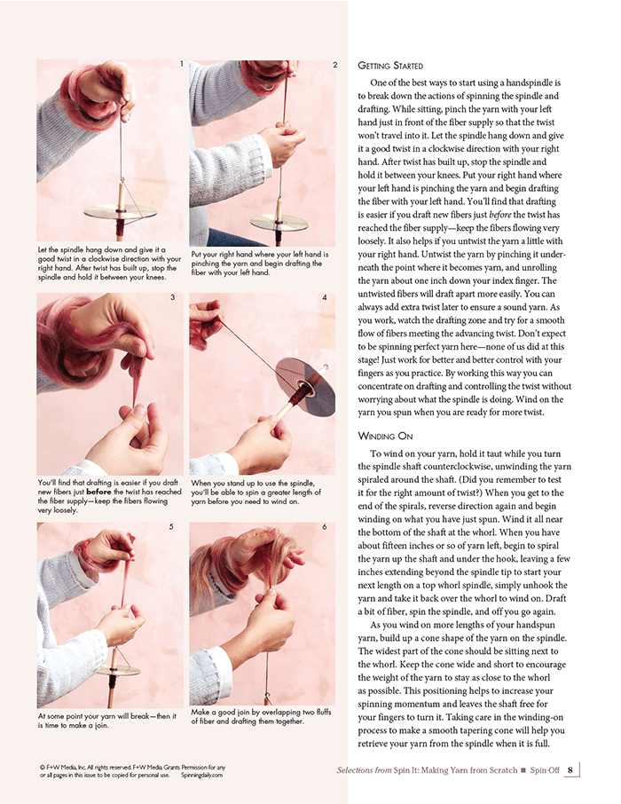 Long Thread Media Books Spin-Off Presents: How to Spin It, Making Yarn from Scratch: eBook Printed Copy