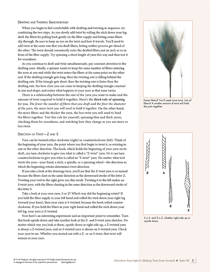 Long Thread Media Books Spin-Off Presents: How to Spin It, Making Yarn from Scratch: eBook Printed Copy