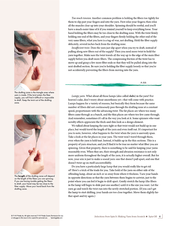 Long Thread Media Books Spin-Off Presents: How to Spin It, Making Yarn from Scratch: eBook Printed Copy