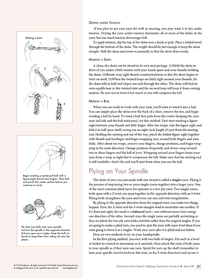 Long Thread Media Books Spin-Off Presents: How to Spin It, Making Yarn from Scratch: eBook Printed Copy