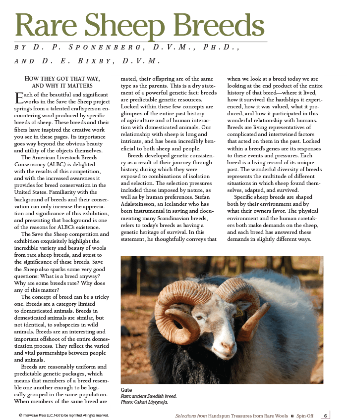 Long Thread Media Books Spin Off Presents: Selections from Handspun - Treasures from Rare Wools - eBook Printed Copy