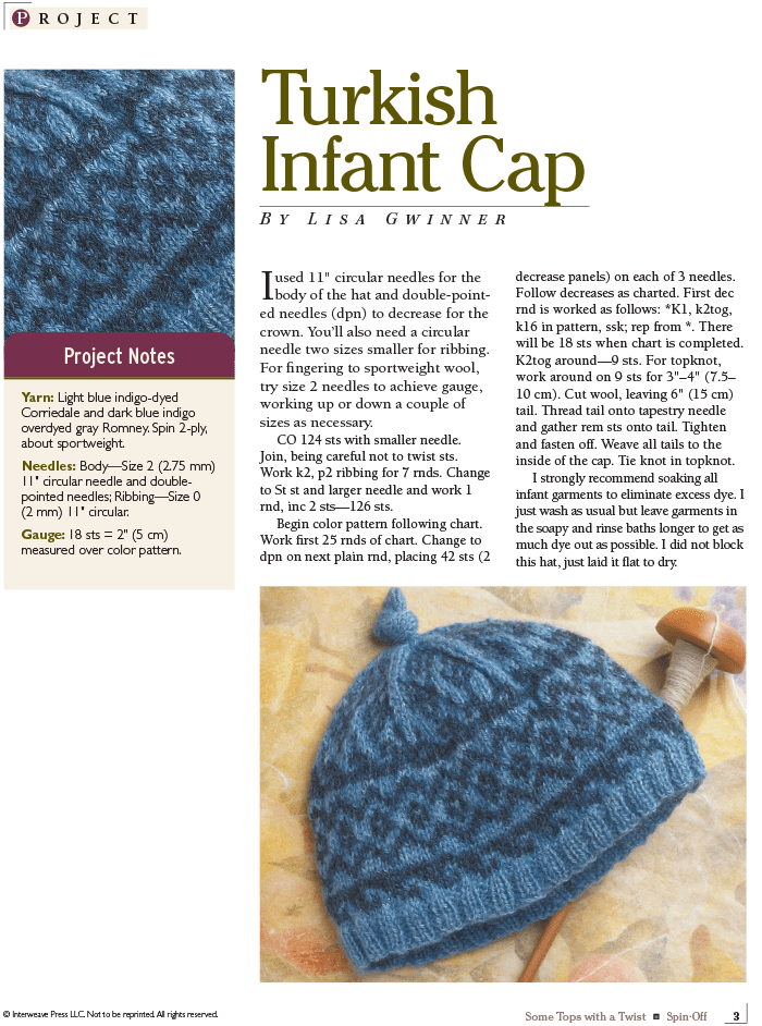 Long Thread Media Books Spin-Off Presents: Some Tops with a Twist: 7 Handspun Hats: eBook Printed Copy