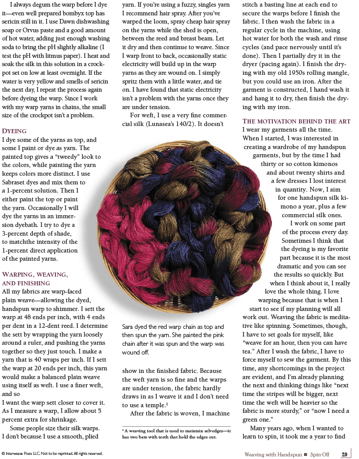 Long Thread Media Books Spin-Off Presents: Weaving with Handspun: eBook Printed Copy