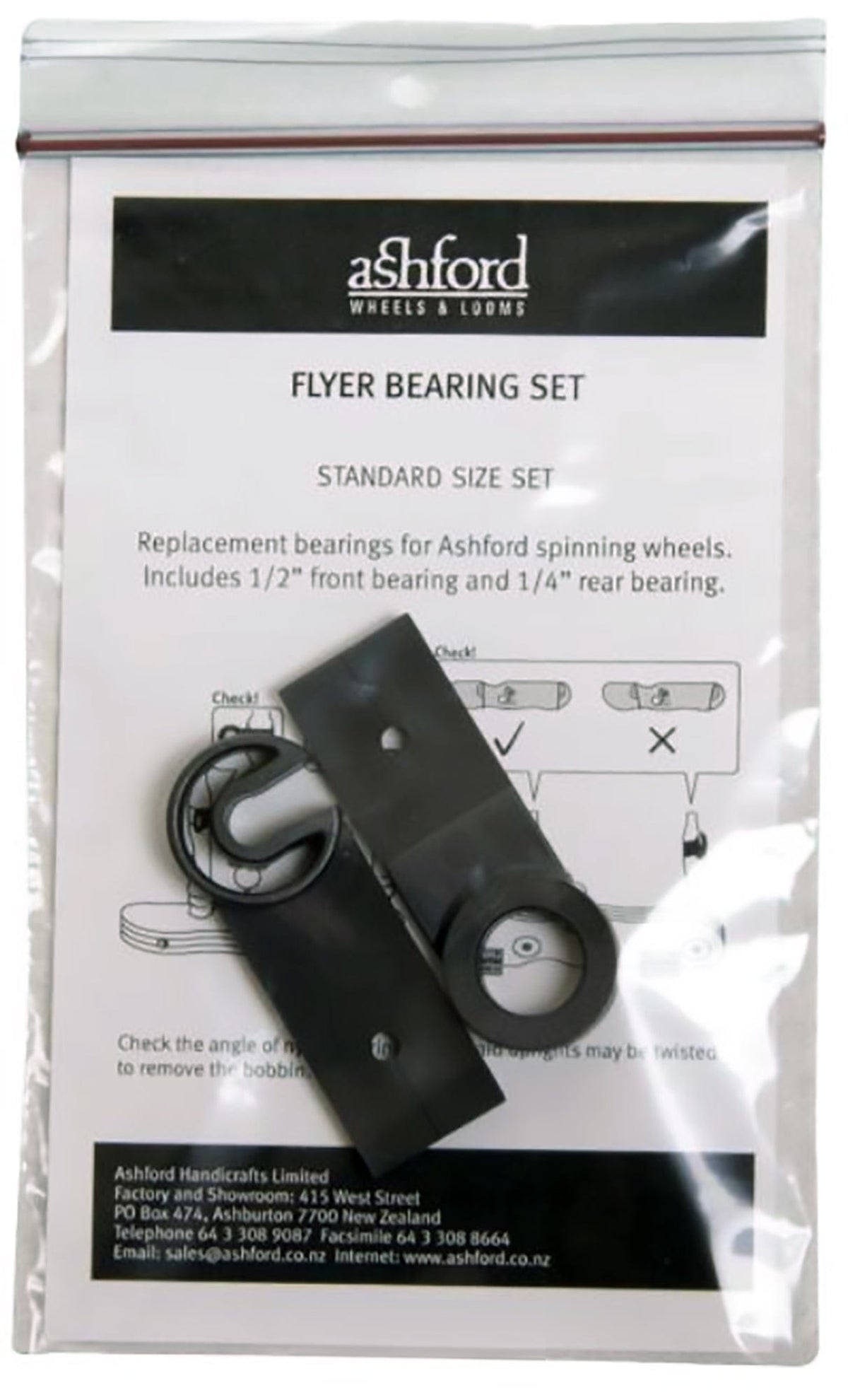 Ashford Handicrafts Limited Flyers & Whorls Standard, (FLYR1/4 and FLYR1/2) Ashford Flyer Bearing Set