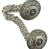 Dill Buttons of America, Inc Buttons Antiqued Silver Button with Chain 5/8"