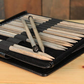 Knitting Fever / Euro Yarns Single-Point Needle Sets Black Faux Leather Case Lykke Single-Point Knitting Needle Set, 10"