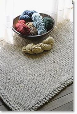 Knitted Rectangular Rug  Halcyon Classic Rug Wool