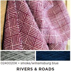 Rivers and Roads - Woven Scarf Kit  (smoke / williamsburg blue)
