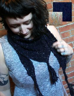 Starlight Shawlette Spin  Knit Kit  Midnight