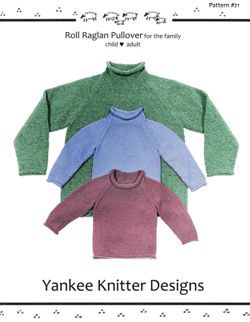 Roll Neck Raglan Sweater - Yankee Knitter 