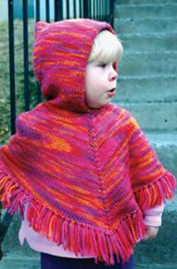 Childrenaposs Hooded Poncho by Knitting Pure and Simple