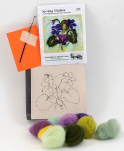 Spring Violets Tile Felting Kit (tools included)