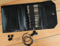 Lykke 5 in  Interchangeable Knitting Needle Set Black Faux Leather Case