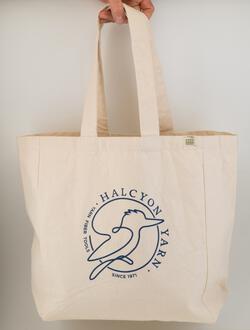 Halcyon Yarn Logo Recycled Cotton Tote Bag wPocket