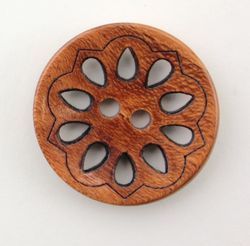 Wood Filigree 7/8" Button