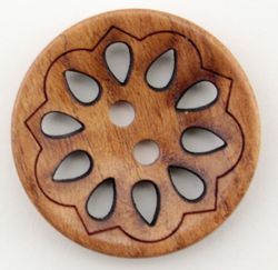 Wood Filigree 1 1/8" Button