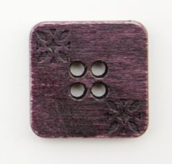 Purple Wood Square 3/4" Button