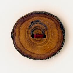 One XLarge Round Button  Mixed Woods