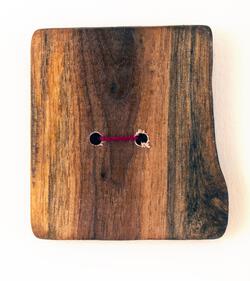 One XLarge Square or Unusual Shaped Button  Mixed Woods