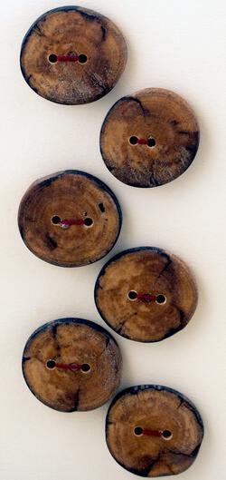 Six Large Buttons  Mixed Woods
