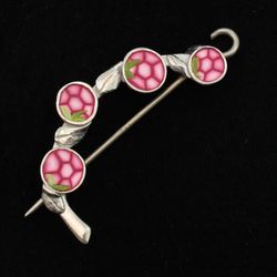 Coral Spring Bud Shawl Pin by Bonnie Bishoff Designs