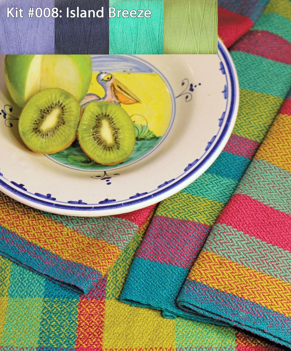 Weaving Kits Organic Cottolin Cotolin Island Breeze Tea Towel Kit Number8