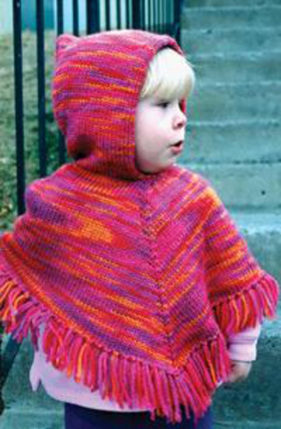 Knitting Patterns Childrenaposs Hooded Poncho by Knitting Pure and Simple