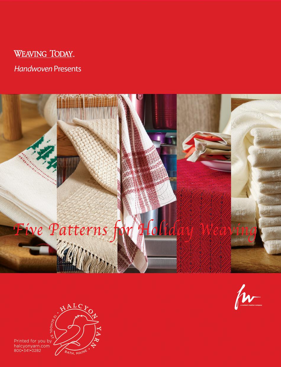 Weaving Books Handwoven Design Collection  Five Patterns for Holiday Weaving  eBook Printed Copy 