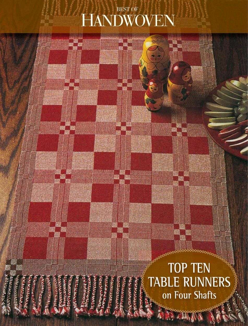 Weaving Books Best of Handwoven Top Ten Table Runners on Four Shaft Loom  eBook Printed Copy