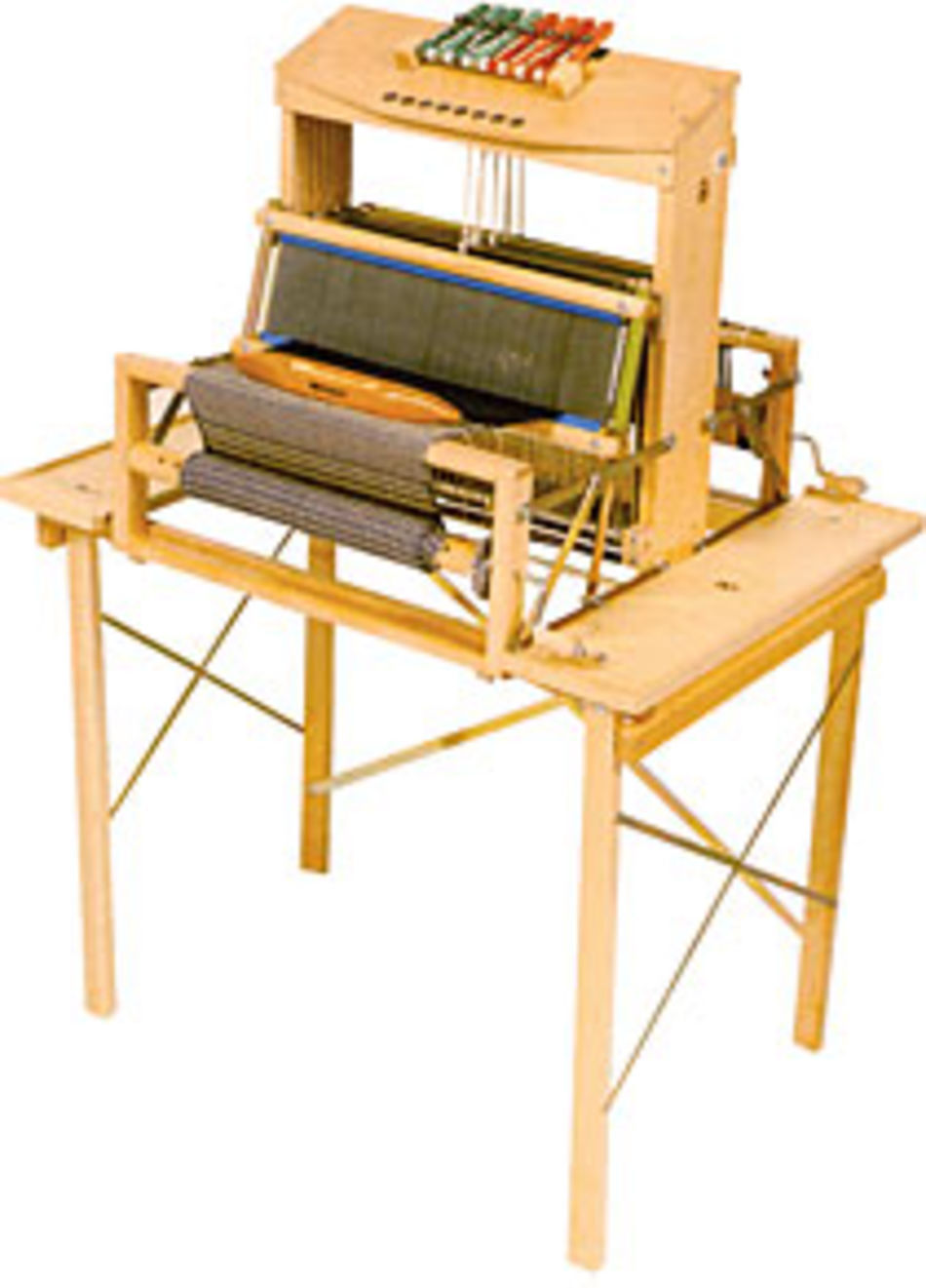 Weaving Equipment Leclerc Stand with Side Shelves for Dorothy or Voyageur 15 34quot 4 or 8 Shaft Table Loom no treadles