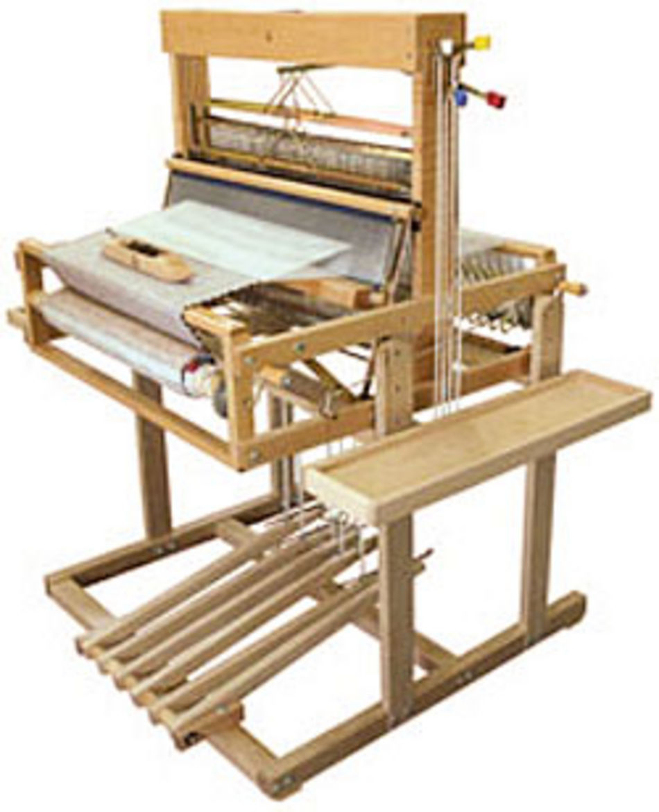 Weaving Equipment Leclerc Stand for Dorothy 24quot 4 shaft Table Loom  6treadle w side shelves