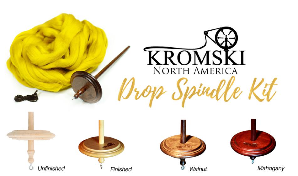 Spinning Equipment Kromski Drop Spindle Kit  Walnut Finished Spindle