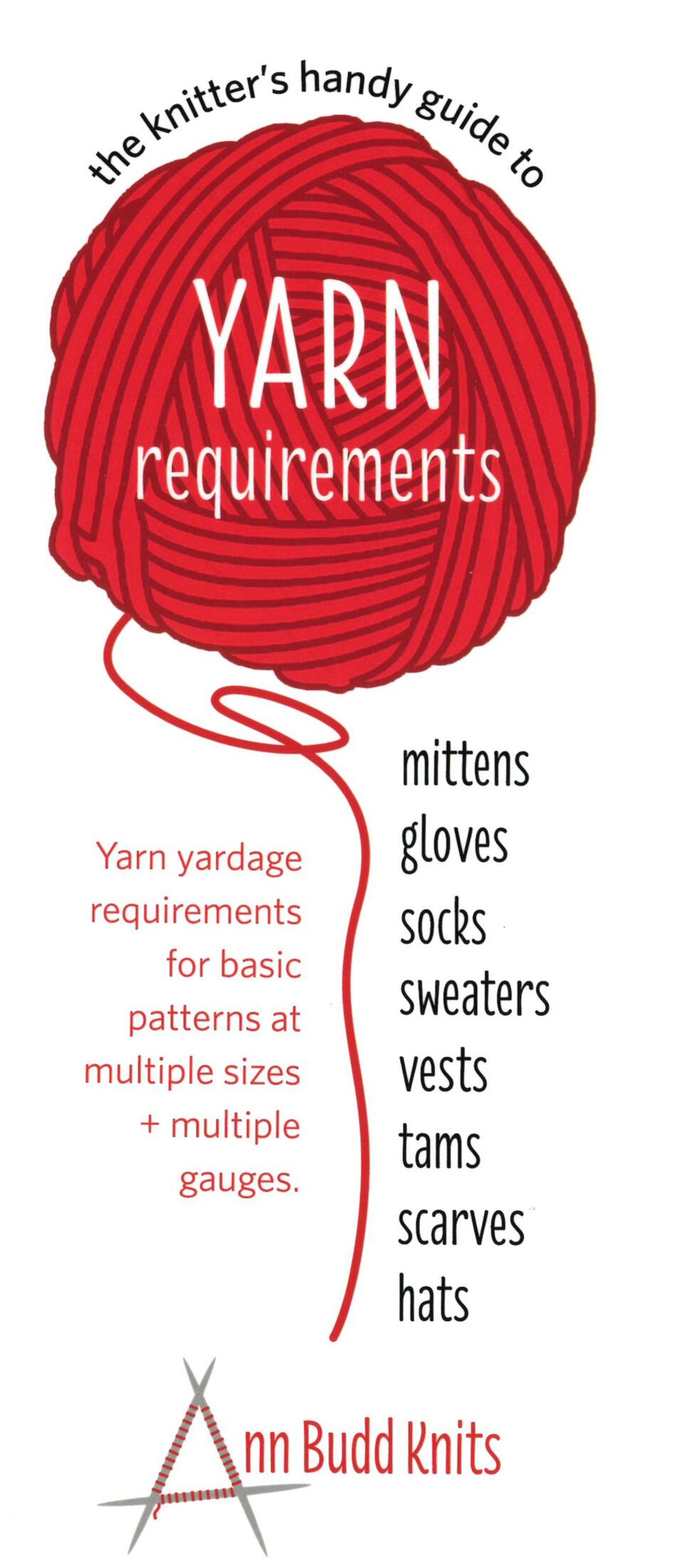 Knitting Books Knitteraposs Handy Guide to Yarn Requirements