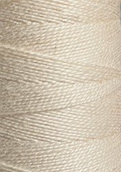 Close-up of a spool of Circulo 5/2 Looma Circulo Mercerized Pearl Cotton Yarn | Mini Cone, showcasing the tightly wound texture and diagonal lines of the off-white fibers, reminiscent of weaving cotton.