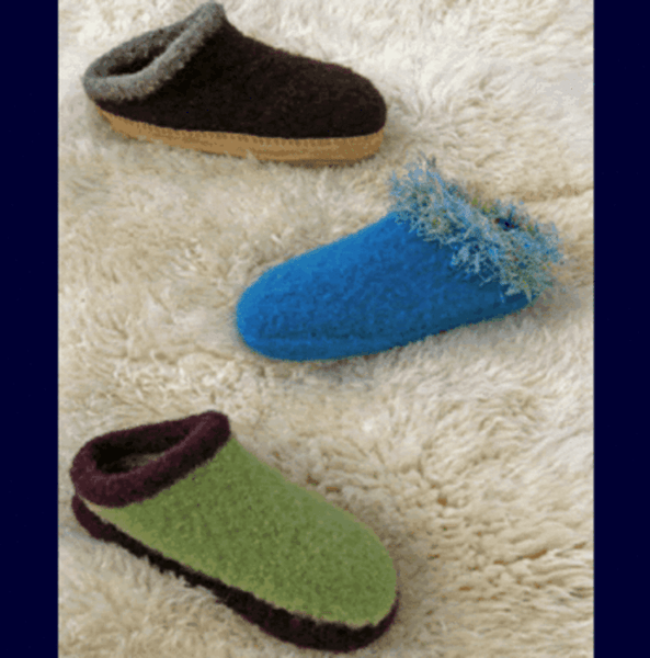 Felt Clogs Pattern by Bryson Distributing at Halcyon Yarn