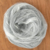 Fiber Blends Grey/White Merino Wool Tussah Silk Blend Fiber (sold by the ounce)